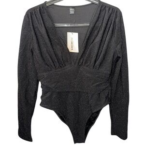 SHEIN Black Shimmer Bodysuit